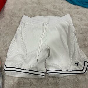 Nike White Kobe mamba Men's Athletic Shorts with Black Trim